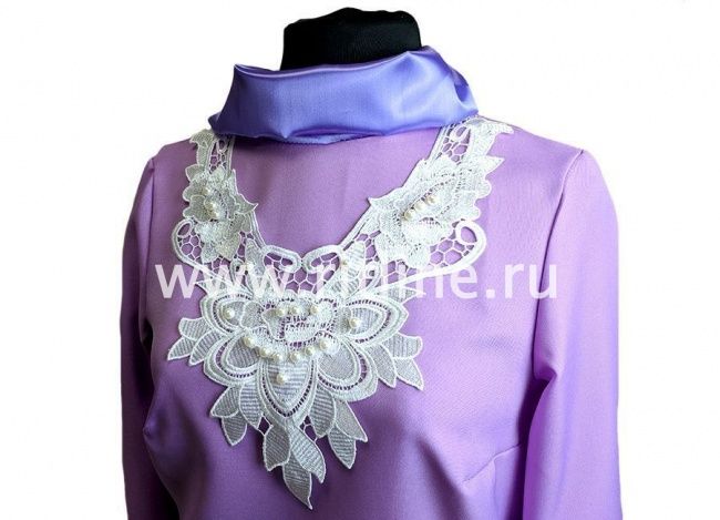 Платье габардин.с узорным воротником, кружево р.60-62