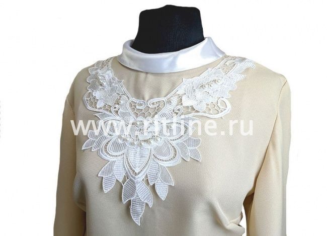 Платье габардин.с узорным воротником, кружево р.60-62