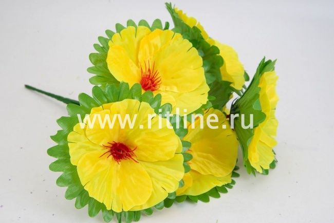 Букет маков "Fittone", 6г, выс.32, атлас, цв.микс