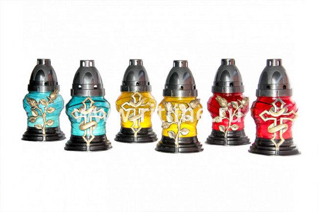 Лампада неугасимая залитая с орнаментом, цвет mix, 160х75мм, "FITTONE"