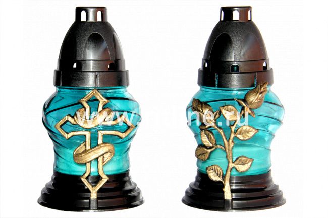 Лампада неугасимая залитая с орнаментом, цвет mix, 160х75мм, "FITTONE"