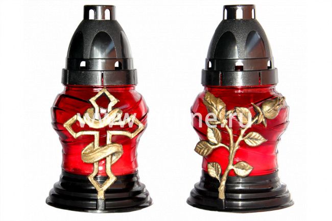 Лампада неугасимая залитая с орнаментом, цвет mix, 160х75мм, "FITTONE"