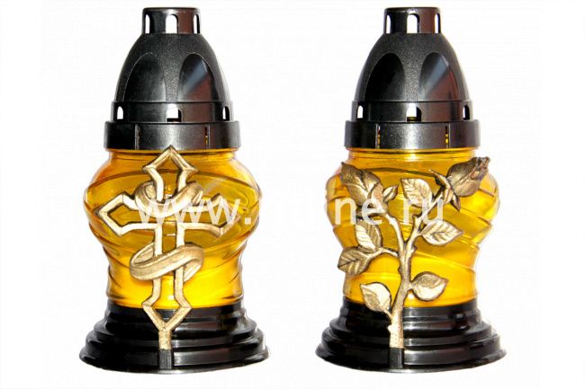 Лампада неугасимая залитая с орнаментом, цвет mix, 160х75мм, "FITTONE"