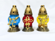 Лампада стеклянная с орнаментом (160х75, крышка пластик, цв. микс) FITTONE