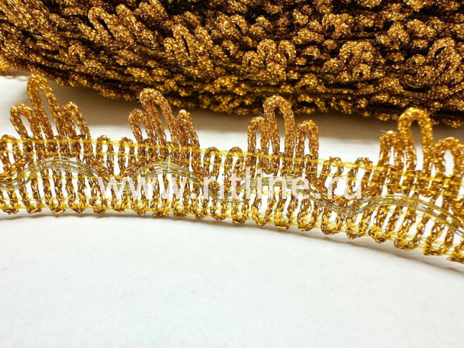 Тесьма 1258, золото, шир. 2,7 см, 25 ярдов FITTONE