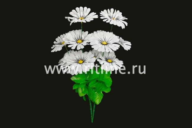 Букет ромашек "Fittone", 7г, выс.45см, плотный шелк, цв.белый снег Букет ромашек "Fittone", 7г, выс.45см, плотный шелк, цв.белый снег