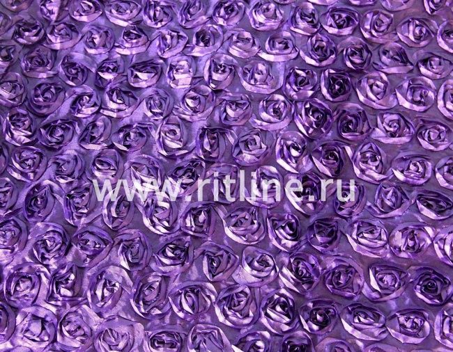 Атлас тонкий с нашивными розами, шир. 1,5 м FITTONE Атлас тонкий с нашивными розами, шир. 1,5 м FITTONE