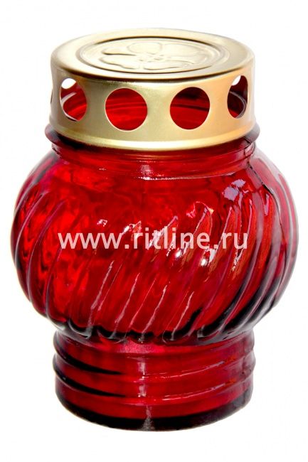 Лампада стеклянная (крышка металл, цв. красный) FITTONE