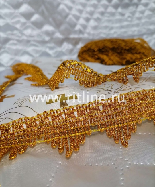 Тесьма 1755, золото, шир. 3,7 см, 25 ярдов FITTONE