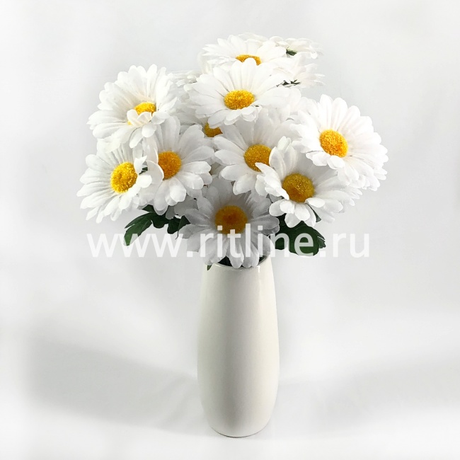 Букет ромашек, 6г., выс. 34 см, цв. белый FITTONE