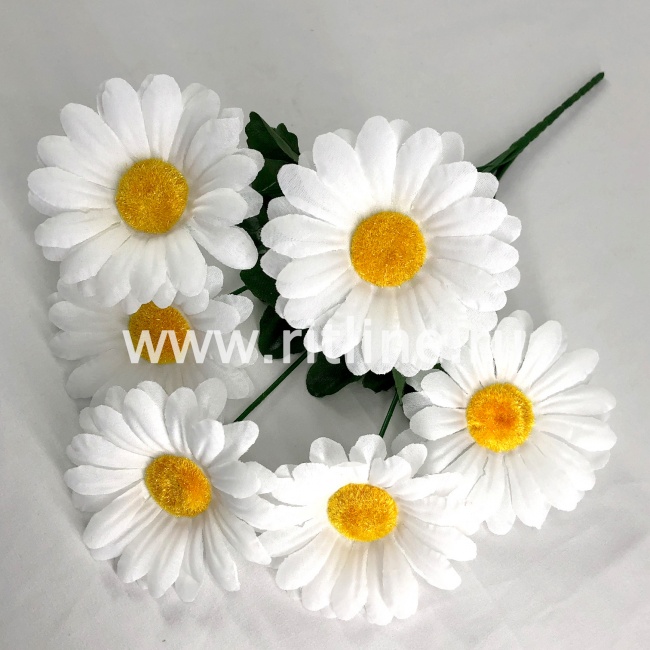 Букет ромашек, 6г., выс. 34 см, цв. белый FITTONE