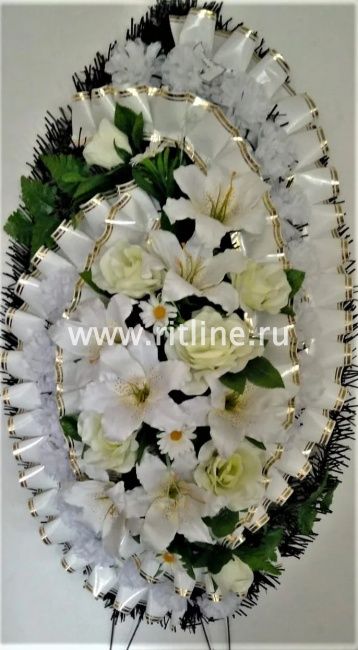 Венок ритуальный №ВС-25, h-110cм, цвет микс
