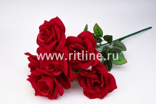 Букет бархатных роз "Fittone", 7г, выс.52см, цв.красный Букет бархатных роз "Fittone", 7г, выс.52см, цв.красный