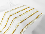 Тесьма Сycle, белый с золотом, шир. 1,2 см, 25 ярдов FITTONE