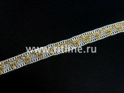 Тесьма белый с золотом, 1256, 25 ярдов, ширина 2 см "FITTONE" Тесьма белый с золотом, 1256, 25 ярдов, ширина 2 см "FITTONE"