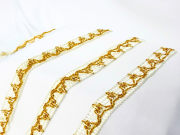 Тесьма 1256, белый с золотом, шир. 2 см, 25 ярдов FITTONE