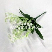 Букет ландышей, 5 веток, выс. 22 см, пластик, цв.белый FITTONE