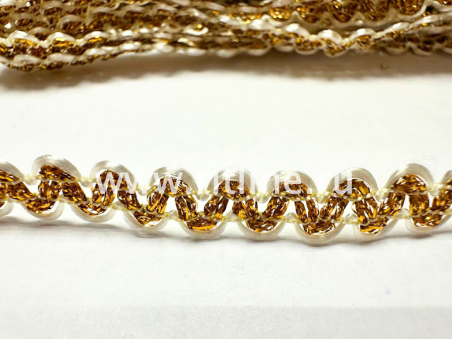 Тесьма 745, светлое золото, шир. 0,7 см, 25 ярдов FITTONE