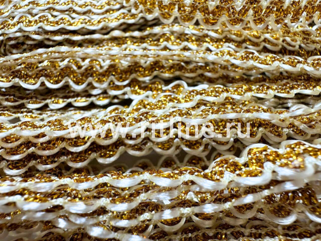 Тесьма 745, светлое золото, шир. 0,7 см, 25 ярдов FITTONE