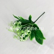 Букет ландышей, 7 веток, выс. 23 см, пластик, цв.белый FITTONE