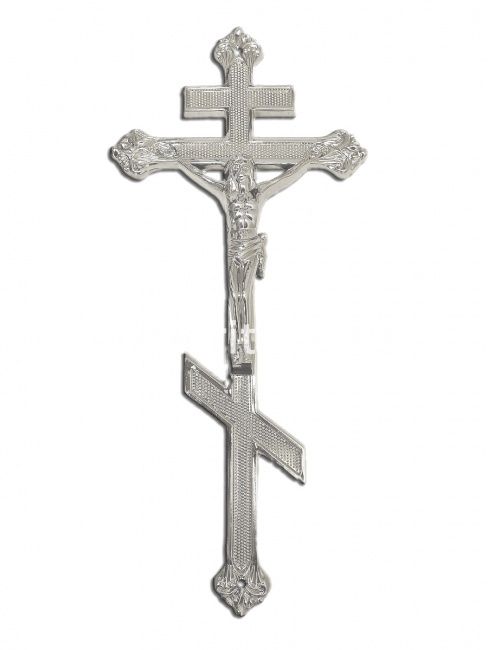 Крест пластиковый с распятием, металлизация MOREFIX