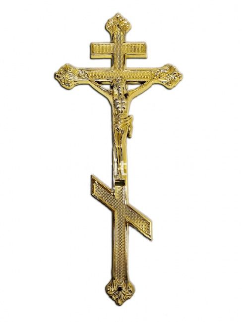 Крест пластиковый с распятием, металлизация MOREFIX