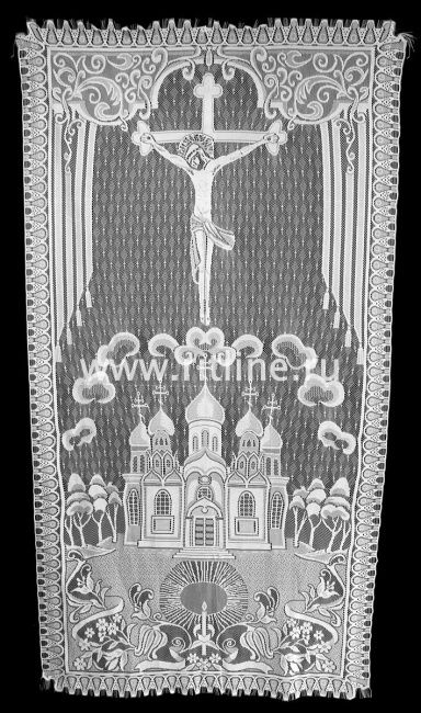 Покрывало тюлевое "Крест с храмом", 110х215 FITTONE