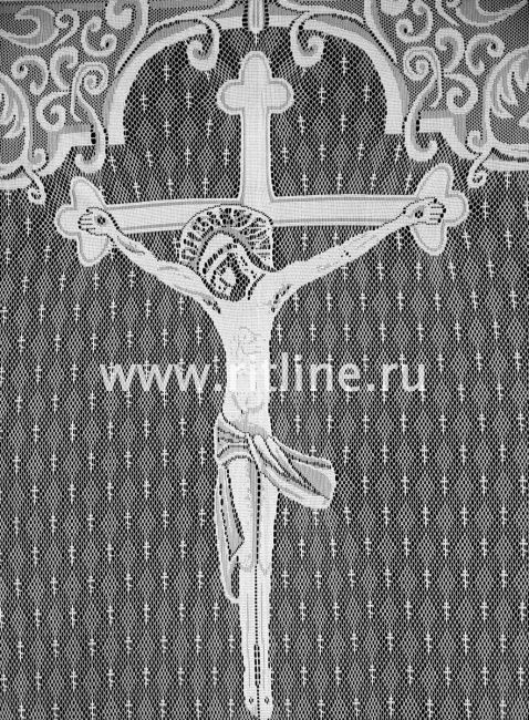 Покрывало тюлевое "Крест с храмом", 110х215 FITTONE