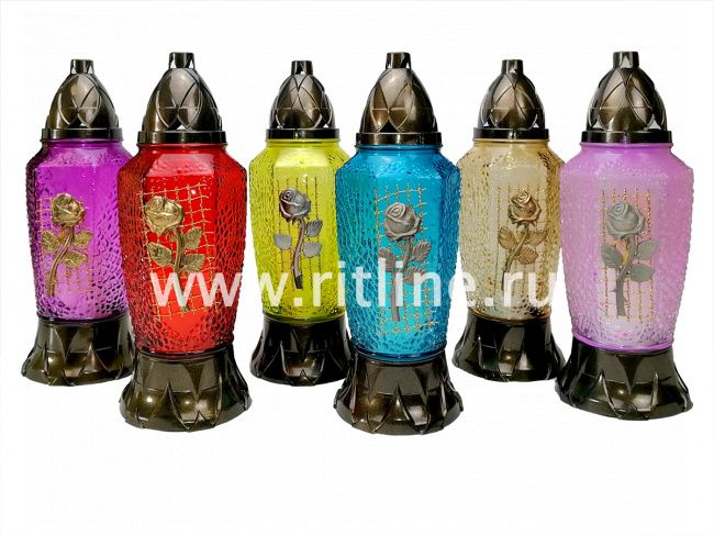 Лампада стекло, крышка пластик, цвет mix, 290х110мм  "FITTONE" Лампада стекло, крышка пластик, цвет mix, 290х110мм  "FITTONE"