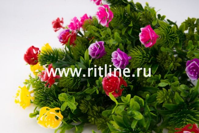 Букет пластиковых роз, 5г, выс. 34 см, цв. микс FITTONE