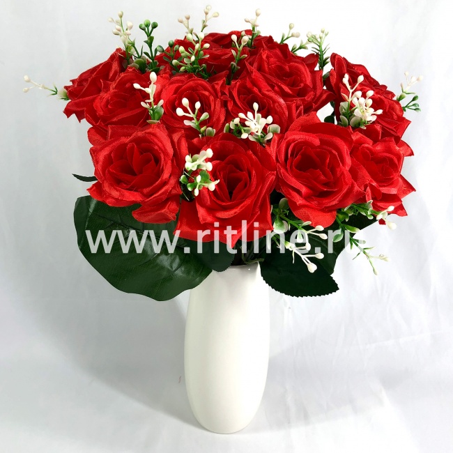 Букет роз "FITTONE", 15г., выс. 40см, цв.микс