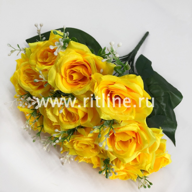 Букет роз "FITTONE", 15г., выс. 40см, цв.микс