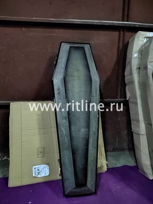 3 Гроб лак 6-ти гранник, МДФ, цв. графит, коса, р.195 "MOREFIX" 3 Гроб лак 6-ти гранник, МДФ, цв. графит, коса, р.195 "MOREFIX"