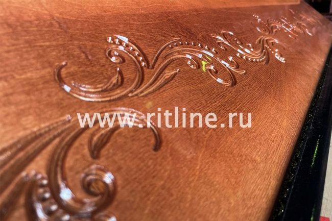 Гроб лак 6-ти гранник, МДФ, цв. махагон, коса, р.195 "MOREFIX" Гроб лак 6-ти гранник, МДФ, цв. махагон, коса, р.195 "MOREFIX"