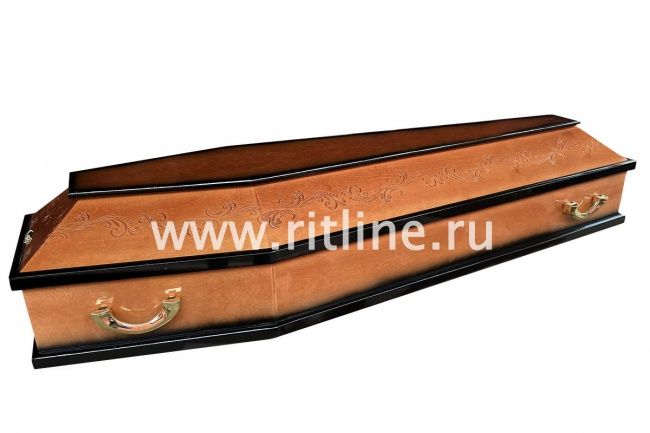 Гроб лак 6-ти гранник, МДФ, цв. махагон, коса, р.195 "MOREFIX" Гроб лак 6-ти гранник, МДФ, цв. махагон, коса, р.195 "MOREFIX"