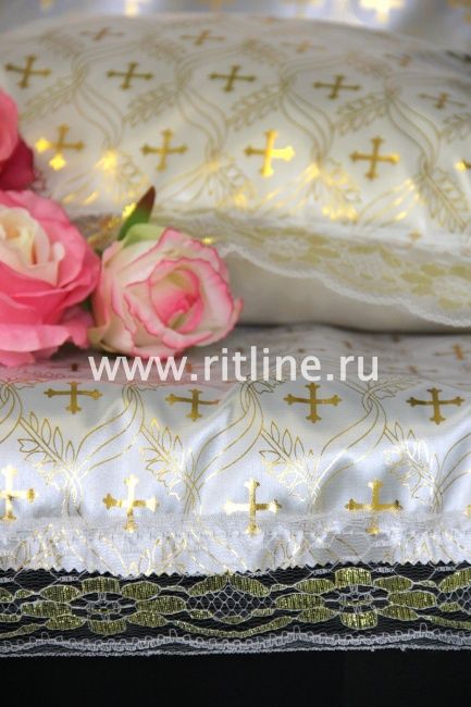 Комплект КАК (Н+П) (атлас с накатом "объемный крест", кружево)