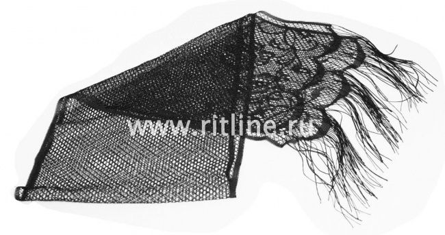 Шарф гипюровый с розами и бахромой FITTONE