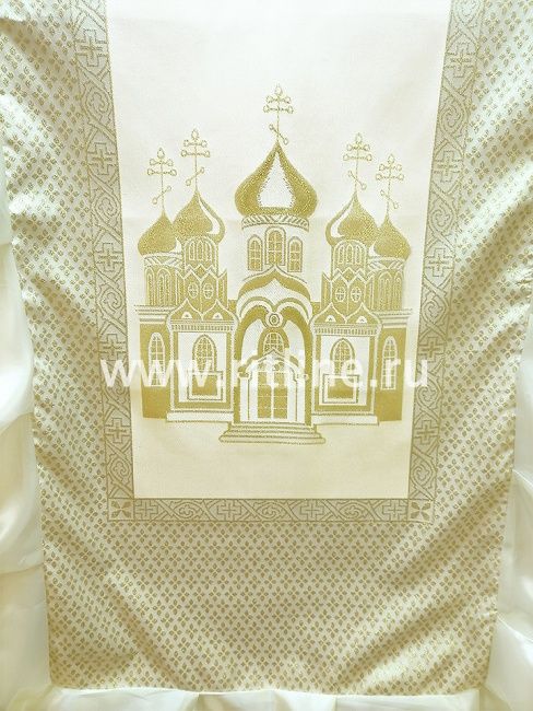 Комплект Элитный "Архангел" (парча золотая с люрексом "Крест и Храм", волан) FITTONE LUXE