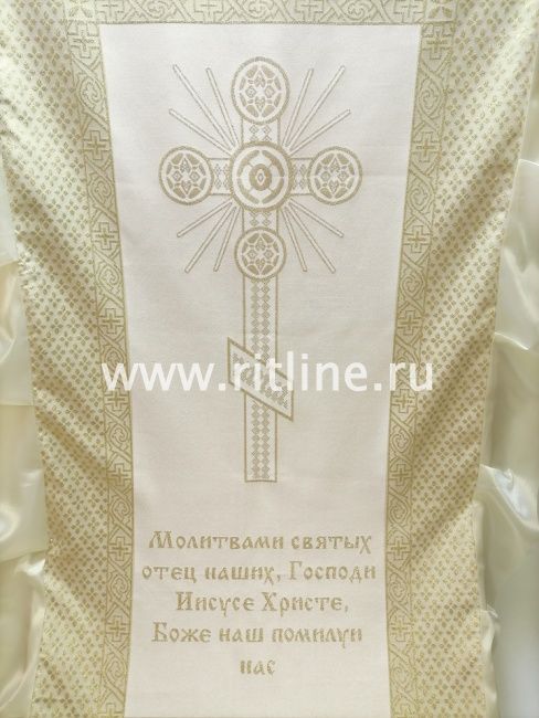 Комплект Архангел (парча золото с люрексом "Крест и Храм", волан атлас) "FITTONE Luxe"