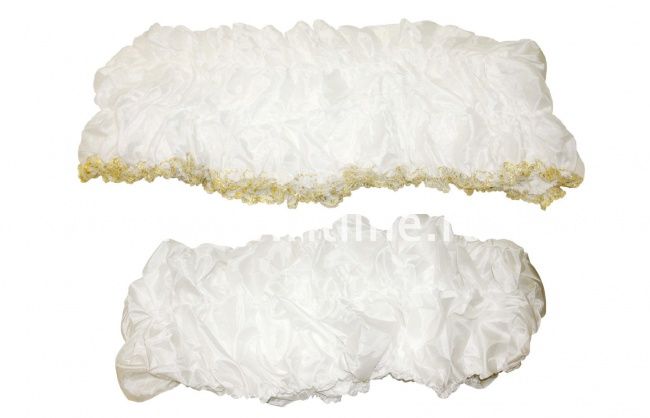 Обивка внутренняя шелковая с кружевом, цв. белый FITTONE