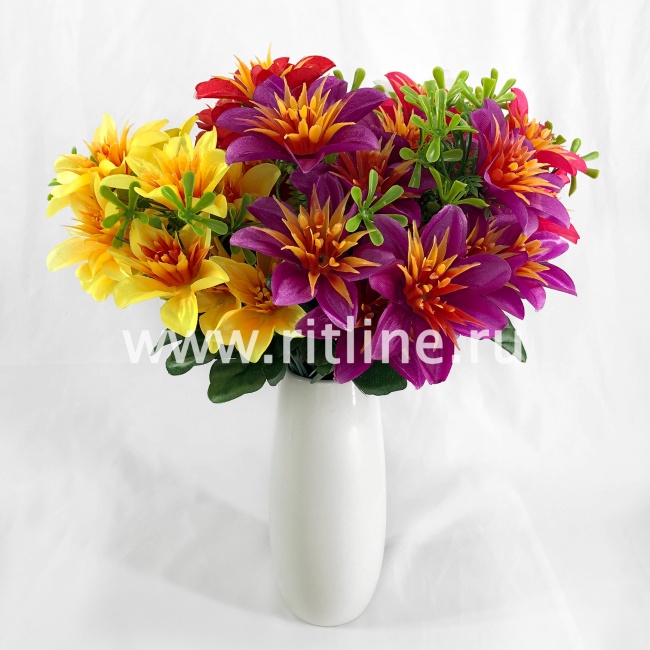 Букет лилий, 6г., выс. 31 см, цв. микс FITTONE Букет лилий, 6г., выс. 31 см, цв. микс FITTONE