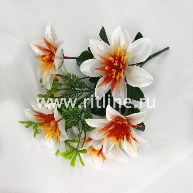 Букет лилий, 6г., выс. 31 см, цв. микс FITTONE Букет лилий, 6г., выс. 31 см, цв. микс FITTONE