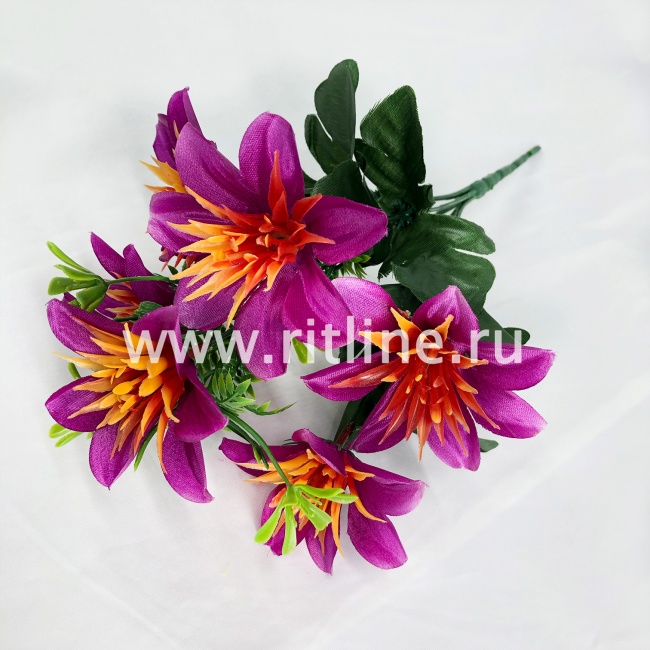 Букет лилий, 6г., выс. 31 см, цв. микс FITTONE Букет лилий, 6г., выс. 31 см, цв. микс FITTONE