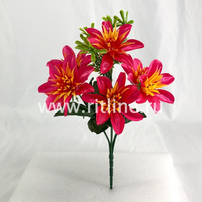 Букет лилий, 6г., выс. 31 см, цв. микс FITTONE Букет лилий, 6г., выс. 31 см, цв. микс FITTONE