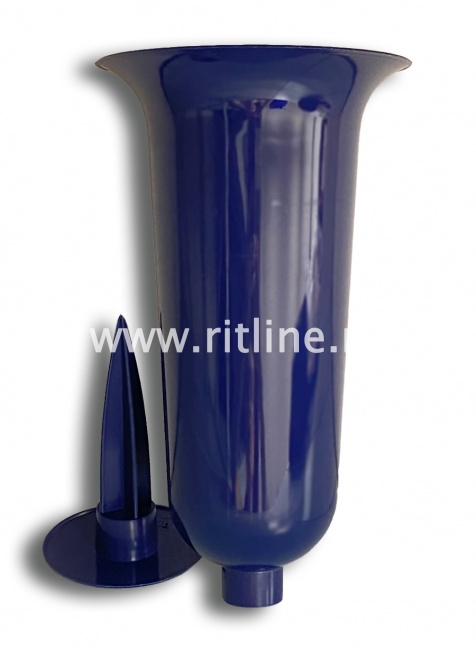 Ваза пластмассовая со штырем FITTONE ELITE EDITION, H-37 см, цв.темно-синий