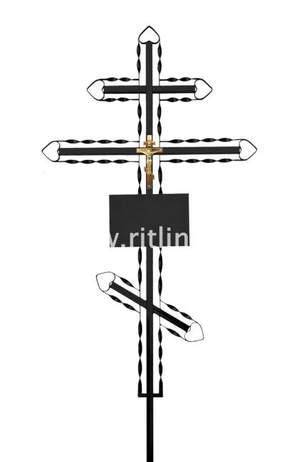 Крест металлический 200 см ажурный витой