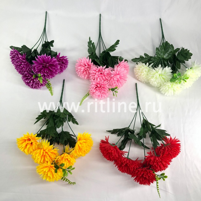 Букет хризантем, 5г., выс. 34 см, цв. микс FITTONE