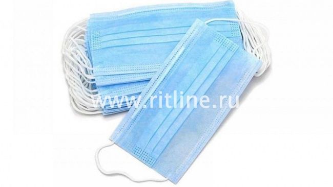 Маска медицинская трёхслойная (17,5х9,5)
