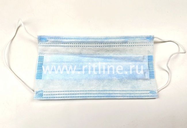 Маска медицинская трёхслойная (17,5х9,5)