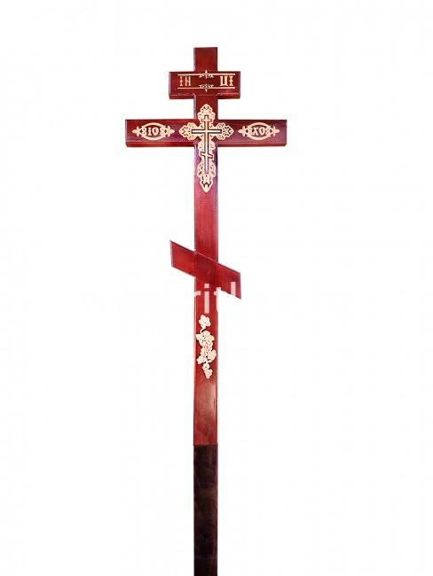 Крест сосновый (темный) надпись INЦI крест ажурный, резной, натуральный(210х9х4) "MOREFIX"